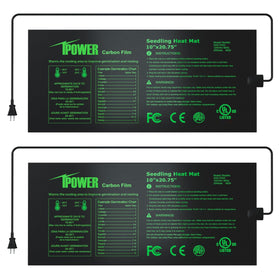 iPower seedling heat mat close-up showing even heating for uniform germination.