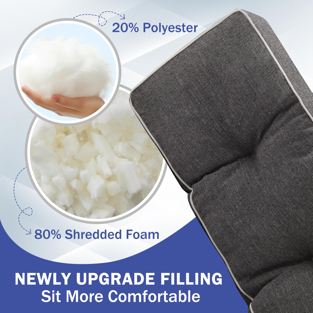 IPYNBAP bench cushion's non-slip bottom keeps it secure on chairs.