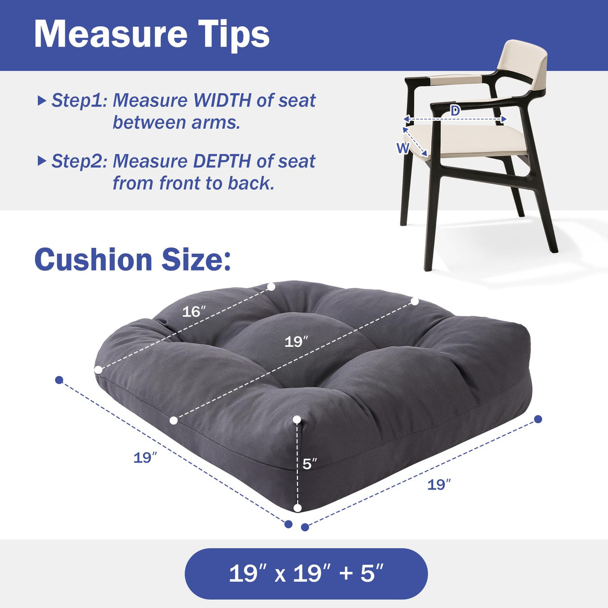 Two adjustable straps keep IPYNBAP cushions secured on chairs.