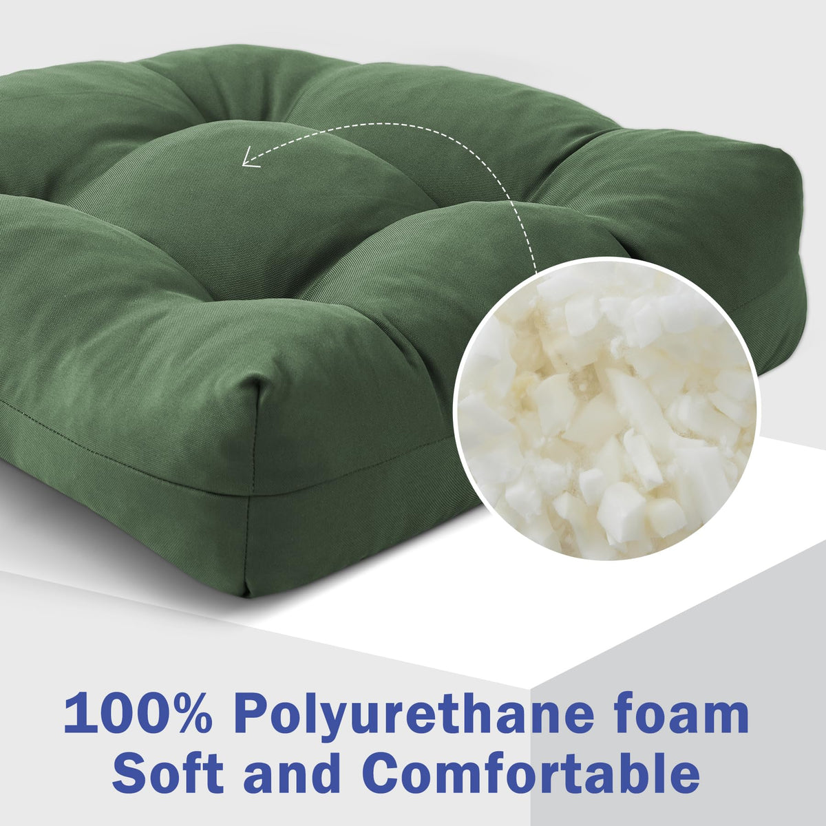 IPYNBAP high-density foam cushions provide supportive seating for meals outdoors.