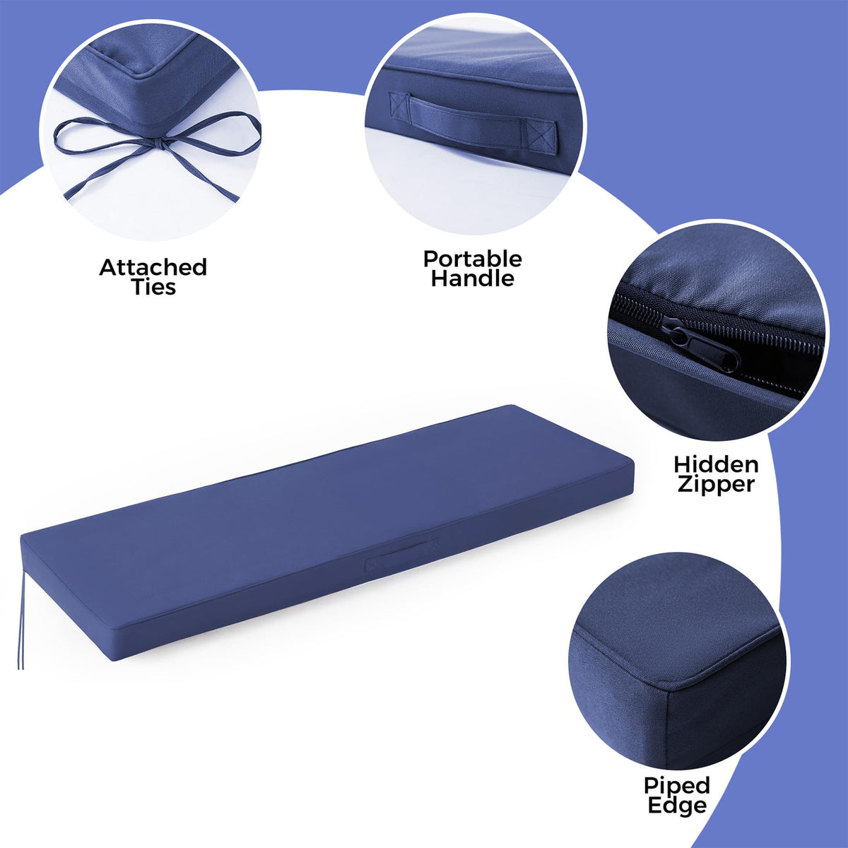 IPYNBAP bench cushion highlights high-density foam for steady support