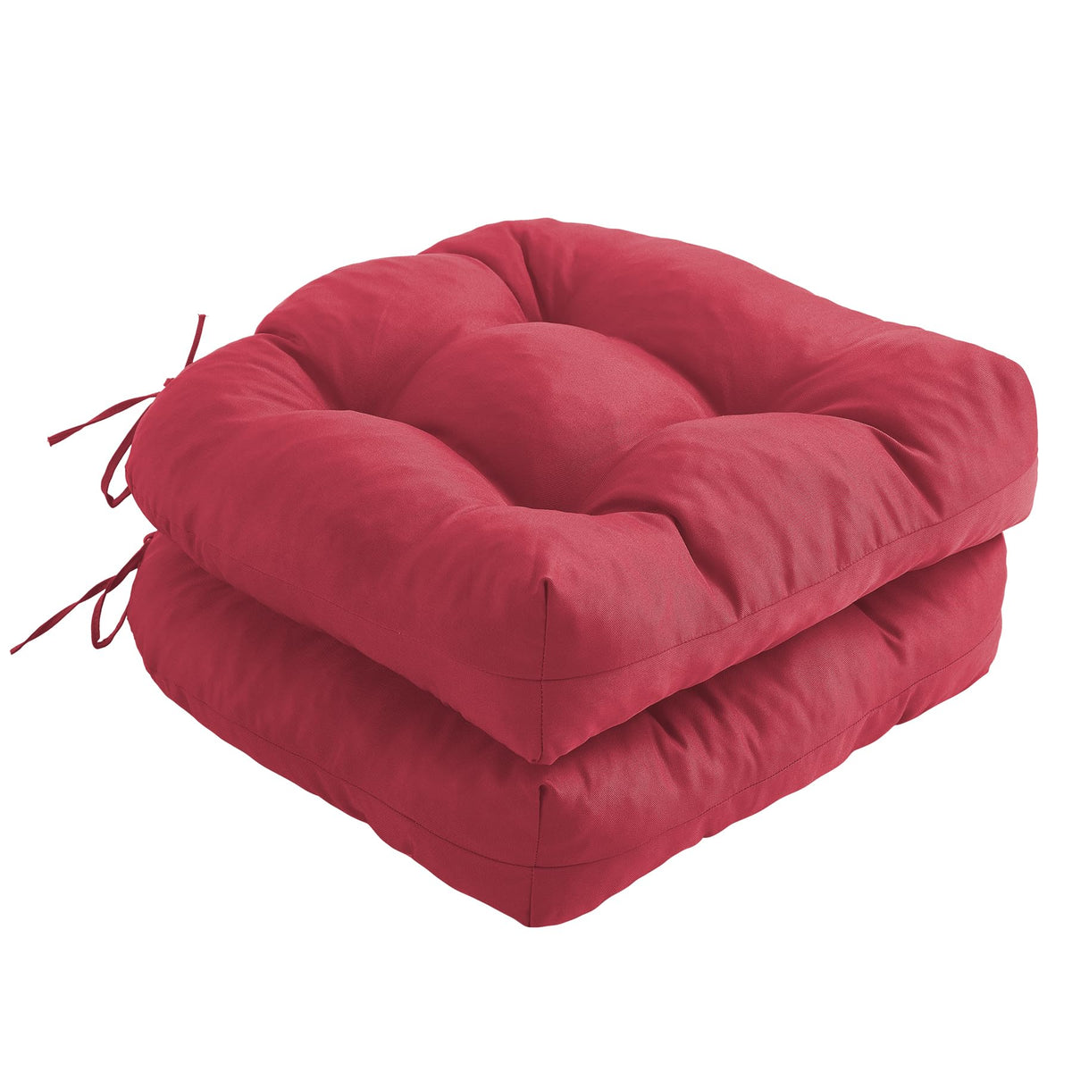 IPYNBAP outdoor chair cushions 2-pack in burgundy offer plush comfort for dining al fresco.