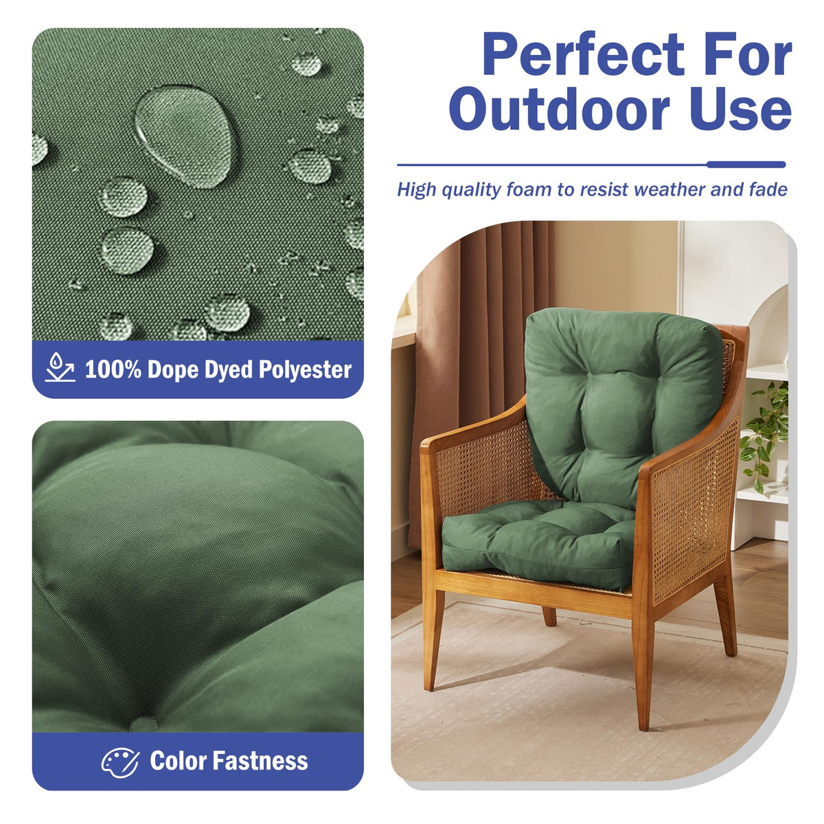 IPYNBAP cushions side tie straps secure fit on patio chairs