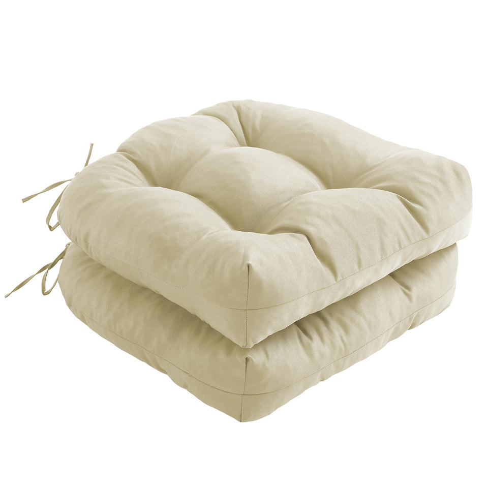 IPYNBAP Outdoor Chair Cushions beige tufted texture for comfortable patio seating.
