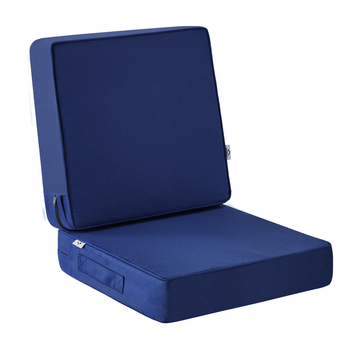 IPYNBAP outdoor seat cushion 24x24 navy blue adds comfort to deep chairs.