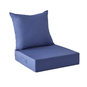 IPYNBAP outdoor cushions navy blue set on a patio show weather-ready comfort.