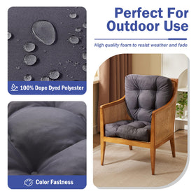 IPYNBAP patio cushions with waterproof fabric and textured look.