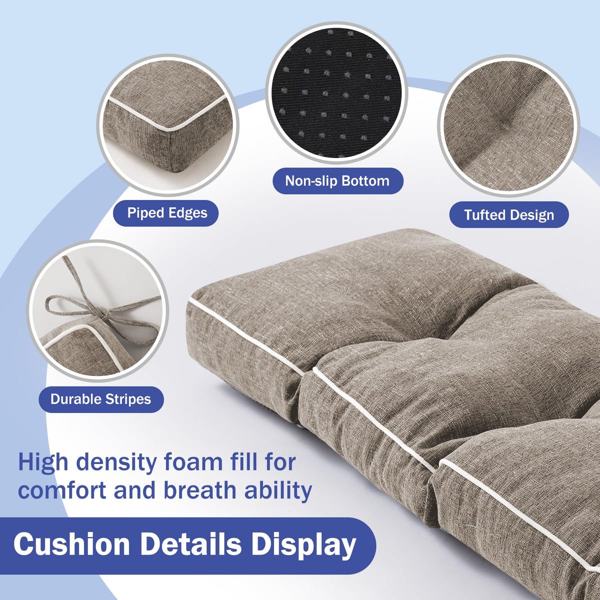 IPYNBAP tufted design prevents shifting and keeps shape.