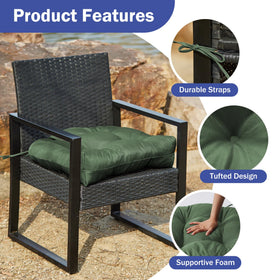 IPYNBAP tufted-design cushions add elegant texture to outdoor furniture.