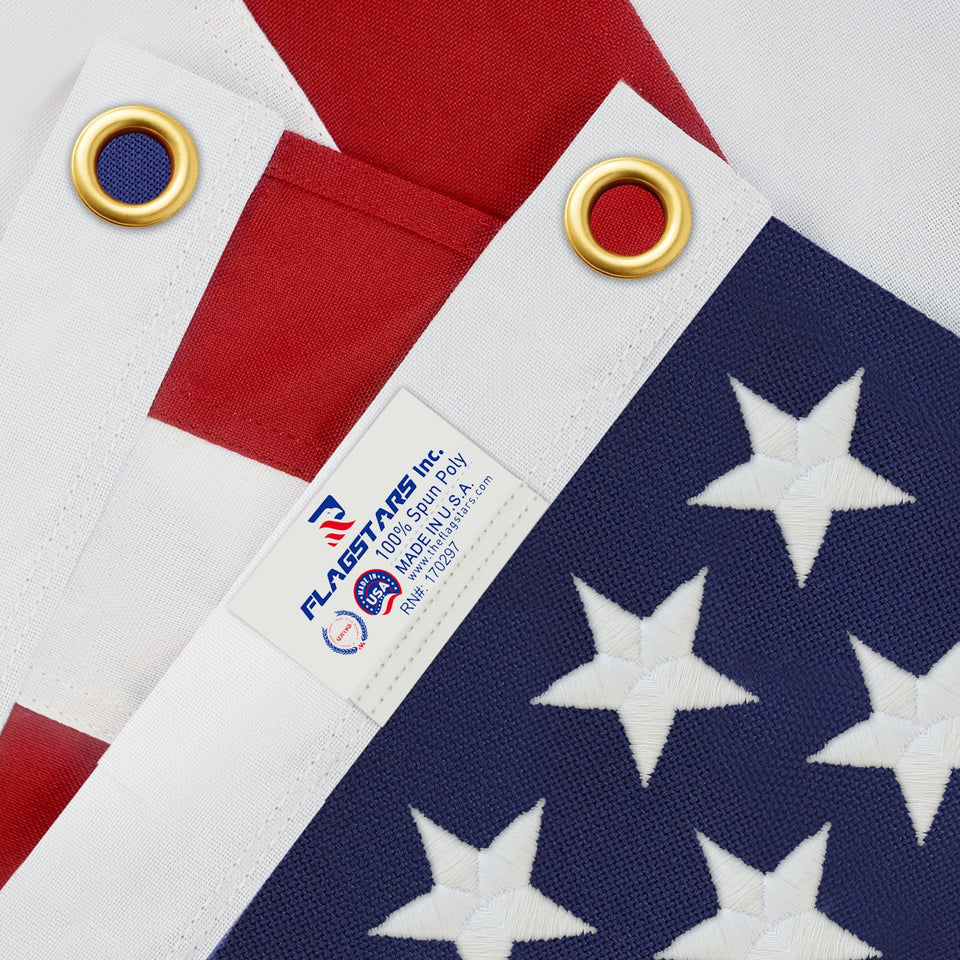 irbrisu American flag 2x3 outdoor stitching detail demonstrates tear-resistant durability