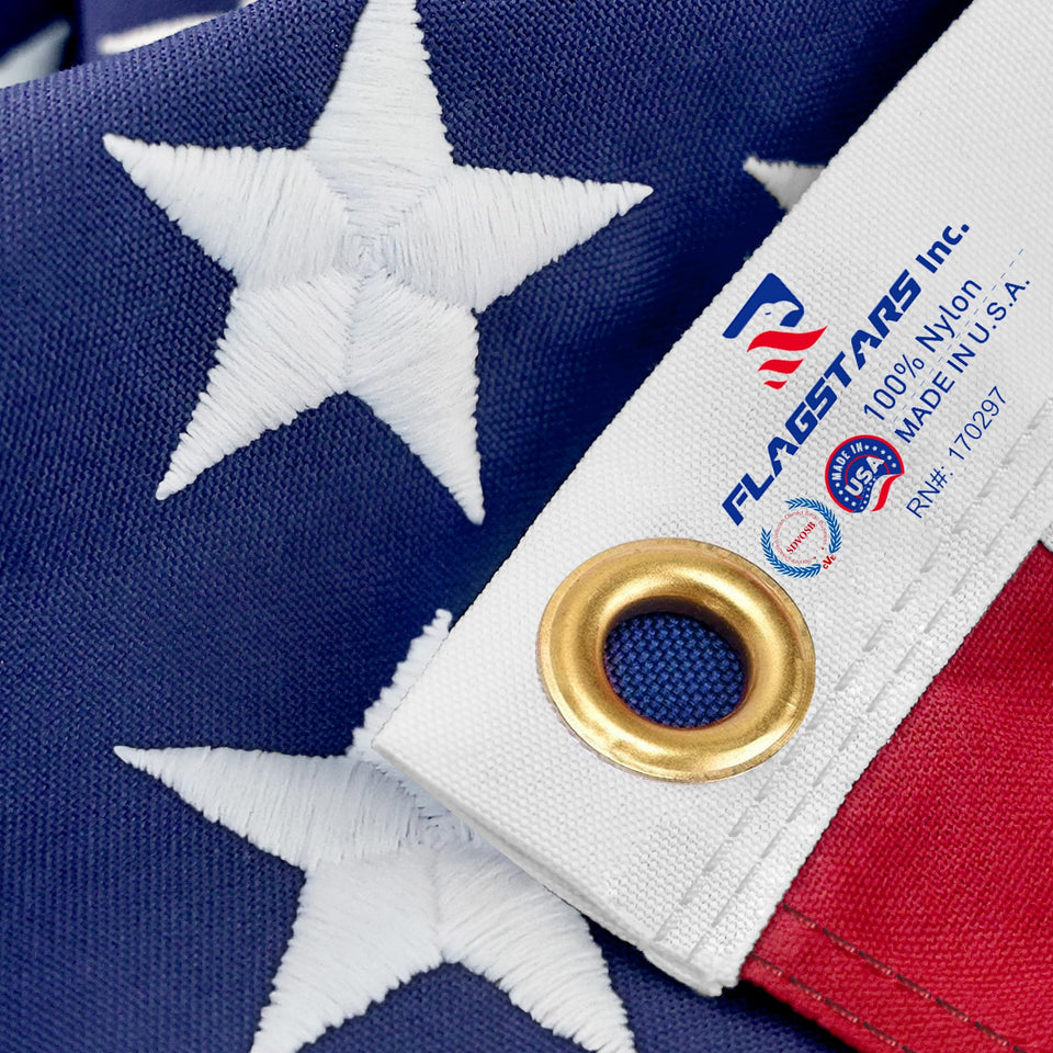 irbrisu 4x6 flag front view with embroidered stars for all-weather outdoor display.
