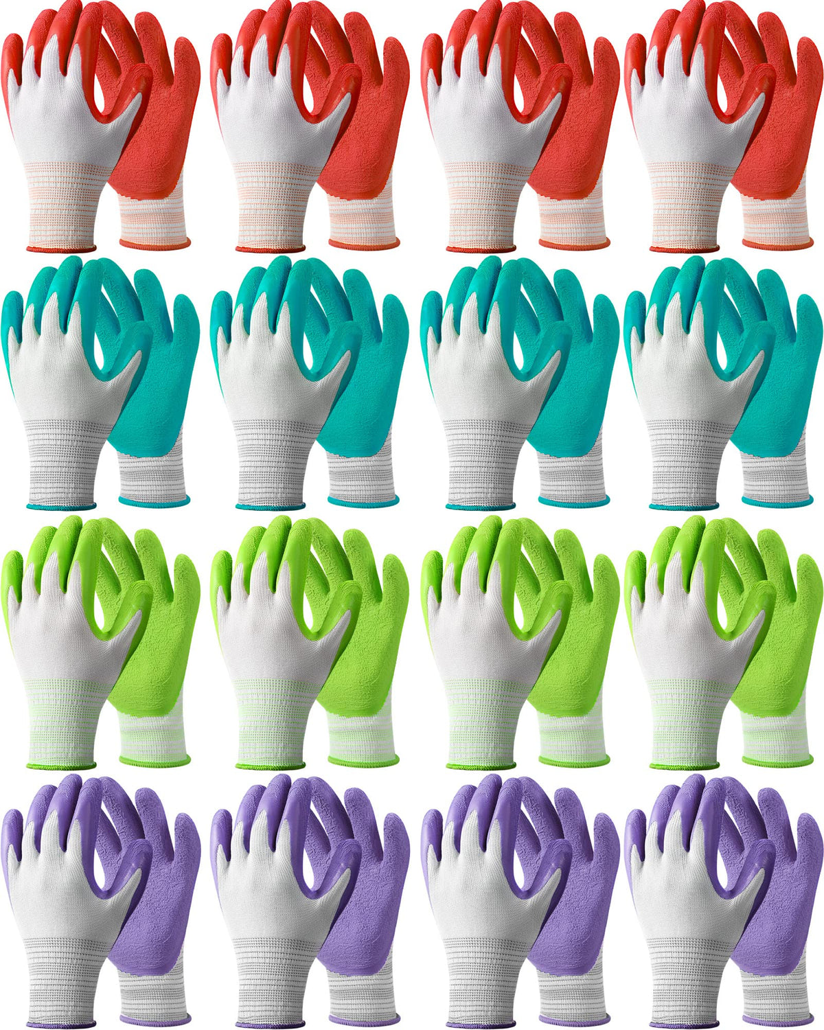 Irenare gardening gloves bulk in red and black with a rubber-coated grip for better control.