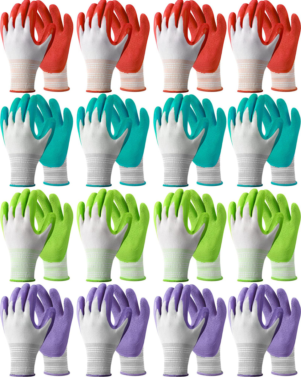 Irenare gardening gloves bulk in red and black with a rubber-coated grip for better control.
