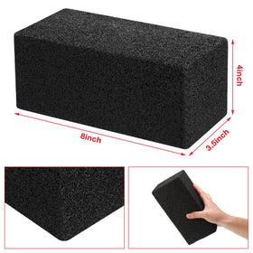 Irenare griddle brick cleaning closeup shows textured pumice for tough stains.