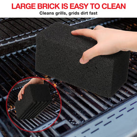Irenare BBQ grate cleaning brick closeup with friction texture.