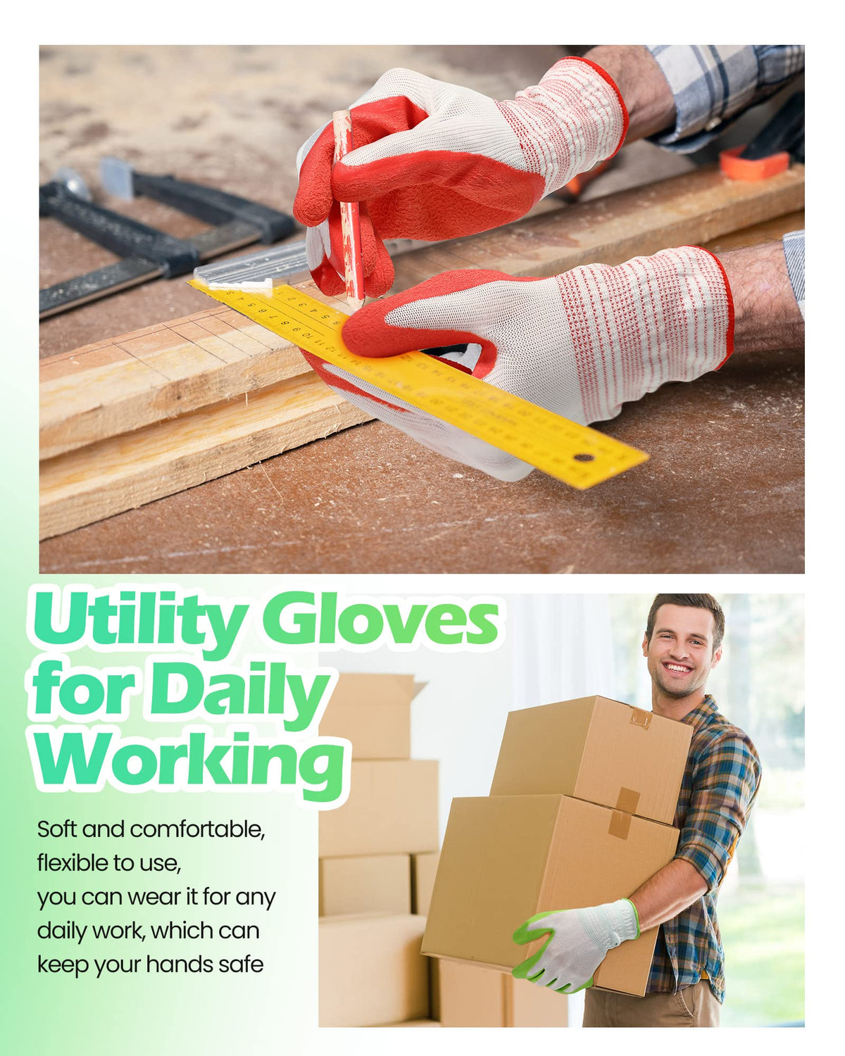Irenare rubber-coated gloves provide secure grip on tools