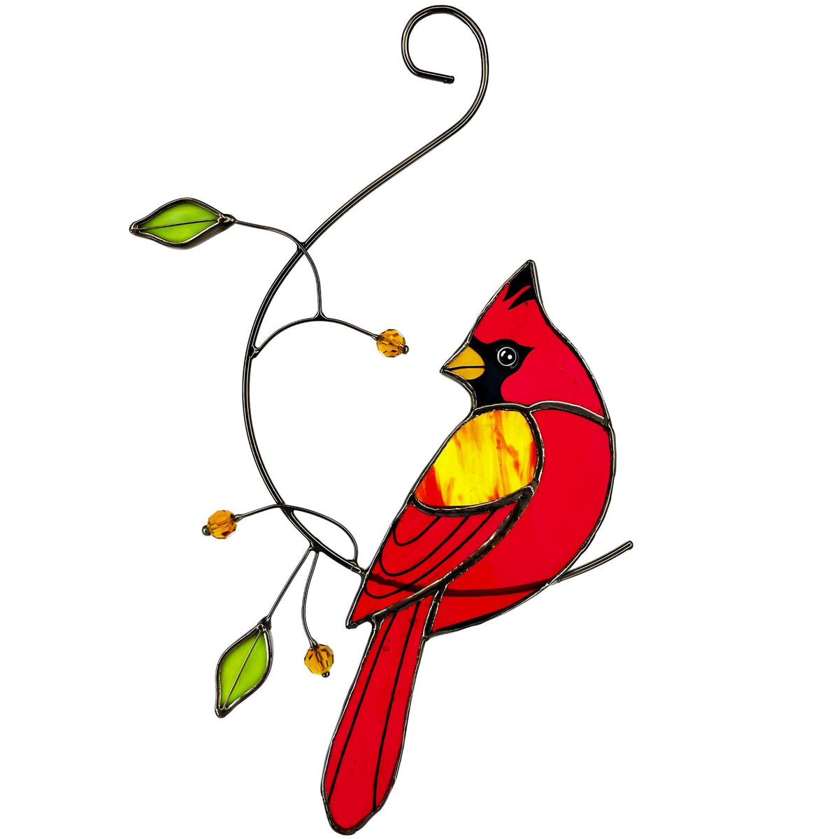 IriCrist cardinal sun catcher window hanging adds vibrant color to your morning light.