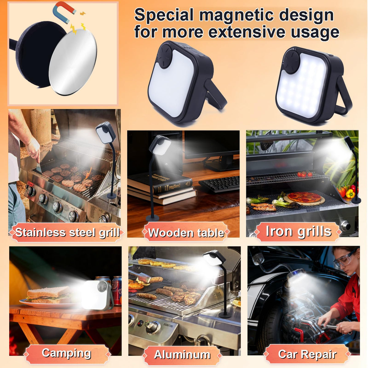 IriQuart three-mode grill light providing white, neutral, and warm tones for visibility.