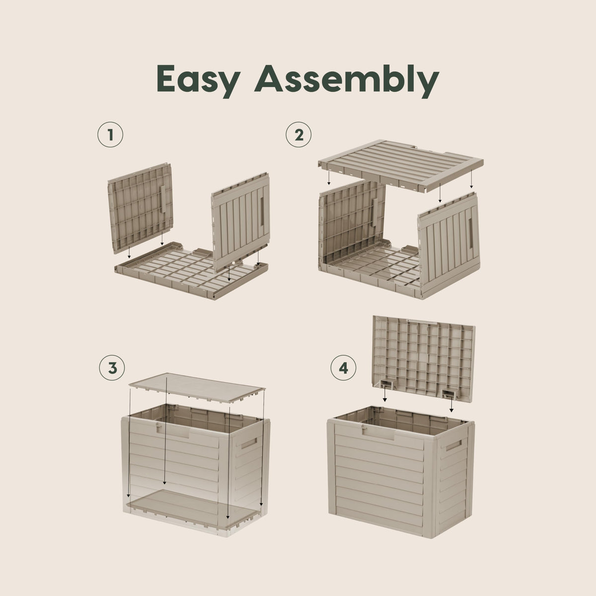 IRIS USA 35-Gallon outdoor deck box lid-open shows easy access to stored items