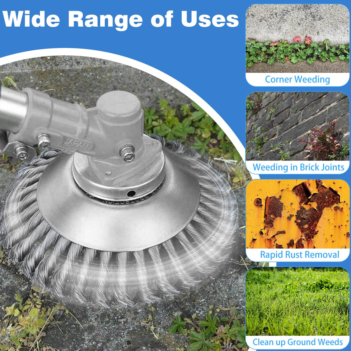 IRmm blade removing moss and rust from brick gaps