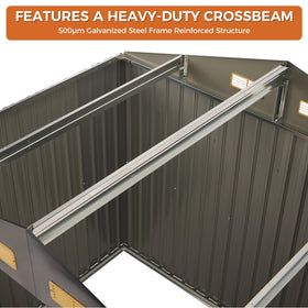 IRONCK 8x6ft outdoor storage shed interior layout offers versatile space for tools or pets.