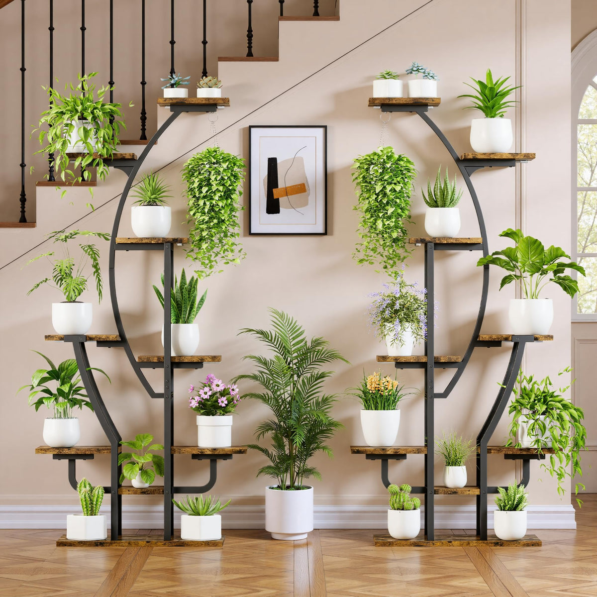 IRONCK black finish adds modern style to plant displays and living spaces.