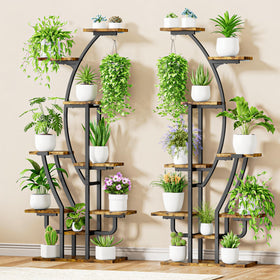 IRONCK sturdy iron-frame shelves provide durable storage for plants and decor.