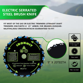 IRONHIT 3-pack blades show sharp teeth for durable cutting through brush