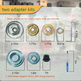 IRONHIT lock nut and wrench set makes blade changes easier.