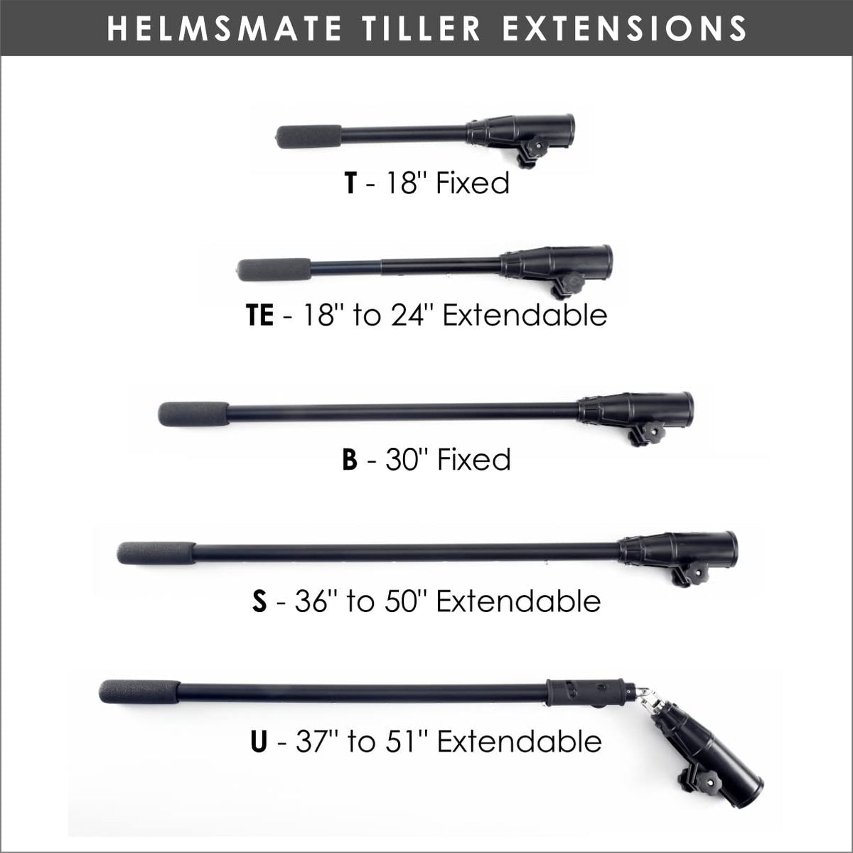 HelmsMate tiller extension lets you sit away from the motor with full control.