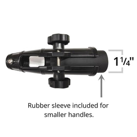 Stainless snap button on HelmsMate enables quick length changes during use.