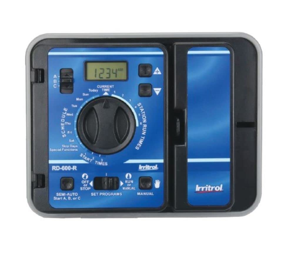 Irritrol Rain Dial RD600-INT-R 6-station indoor controller provides weather-smart watering flexibility for efficient yard irrigation.