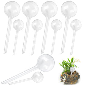 Irrmshr 10-pack clear watering globes for automatic irrigation indoors and outdoors