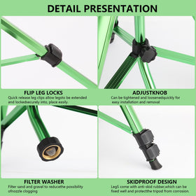 IrrStpro Extendable legs adjust height from 15 to 40 inches for versatile placement.