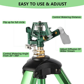 IrrStpro Goose-neck hose connector enables easy attachment to standard hoses.