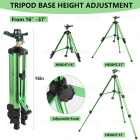 IrrStpro Green Zinc Alloy Tripod Base offers stable outdoor support during watering.