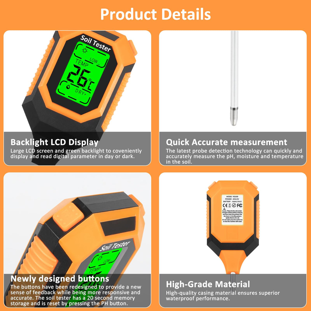 IRTOV soil tester for garden and indoor plants supports reliable monitoring