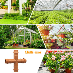 iRunning crosstee for 1/2-inch tubing ideal for patio and planter layouts