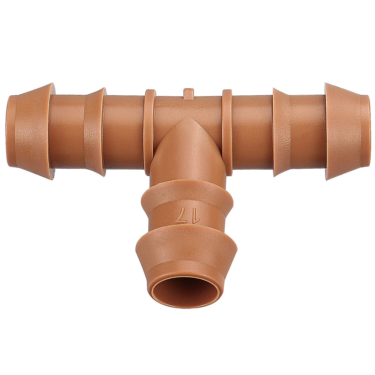 iRunning drip tee connectors with barbed ends for leak-proof 1/2 inch irrigation setup.