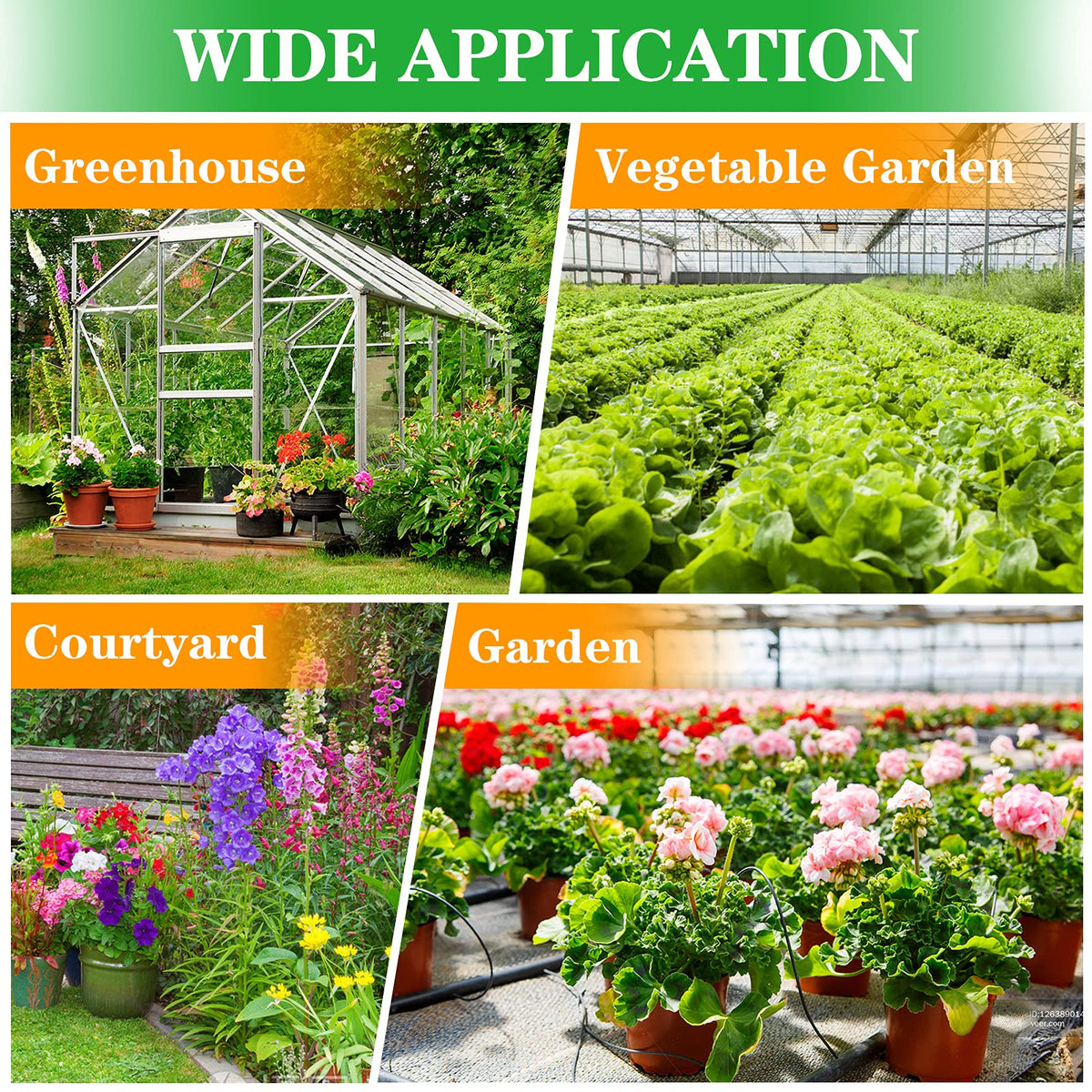 iRunning garden irrigation kit suits lawns, patios, and greenhouses.