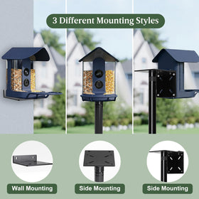 ISENLAND adjustable-height pole enables different birdhouses at various heights.