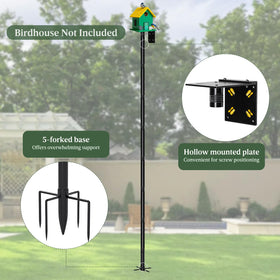 ISENLAND universal mounting plate fits most standard birdhouses and feeders.