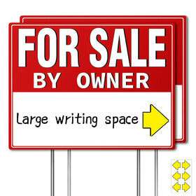 ISIYHCC 2-pack FSBO yard sign main sign driveway 17x13 boosts curb visibility.