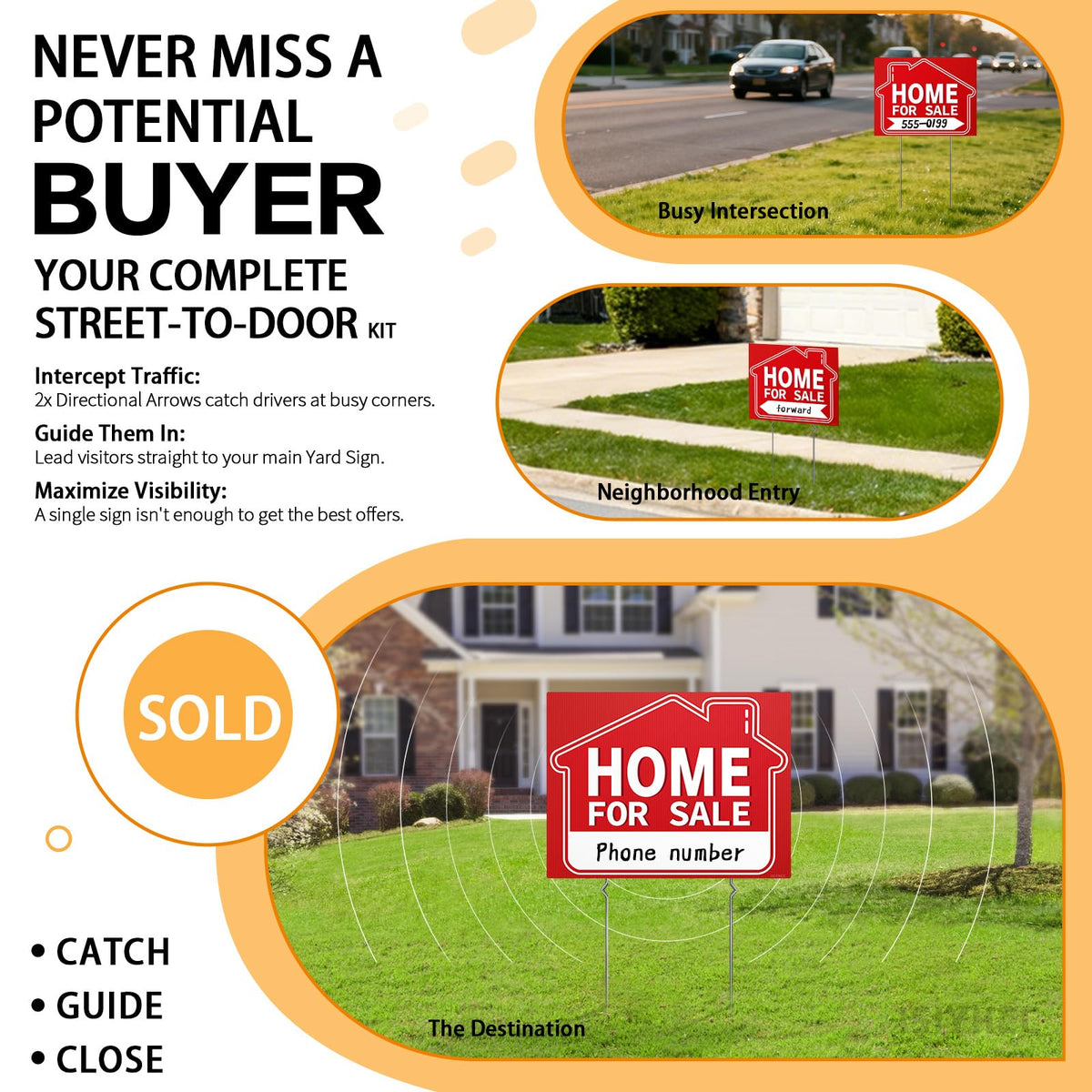 ISIYHCC directional arrow sign right directs drivers to the driveway