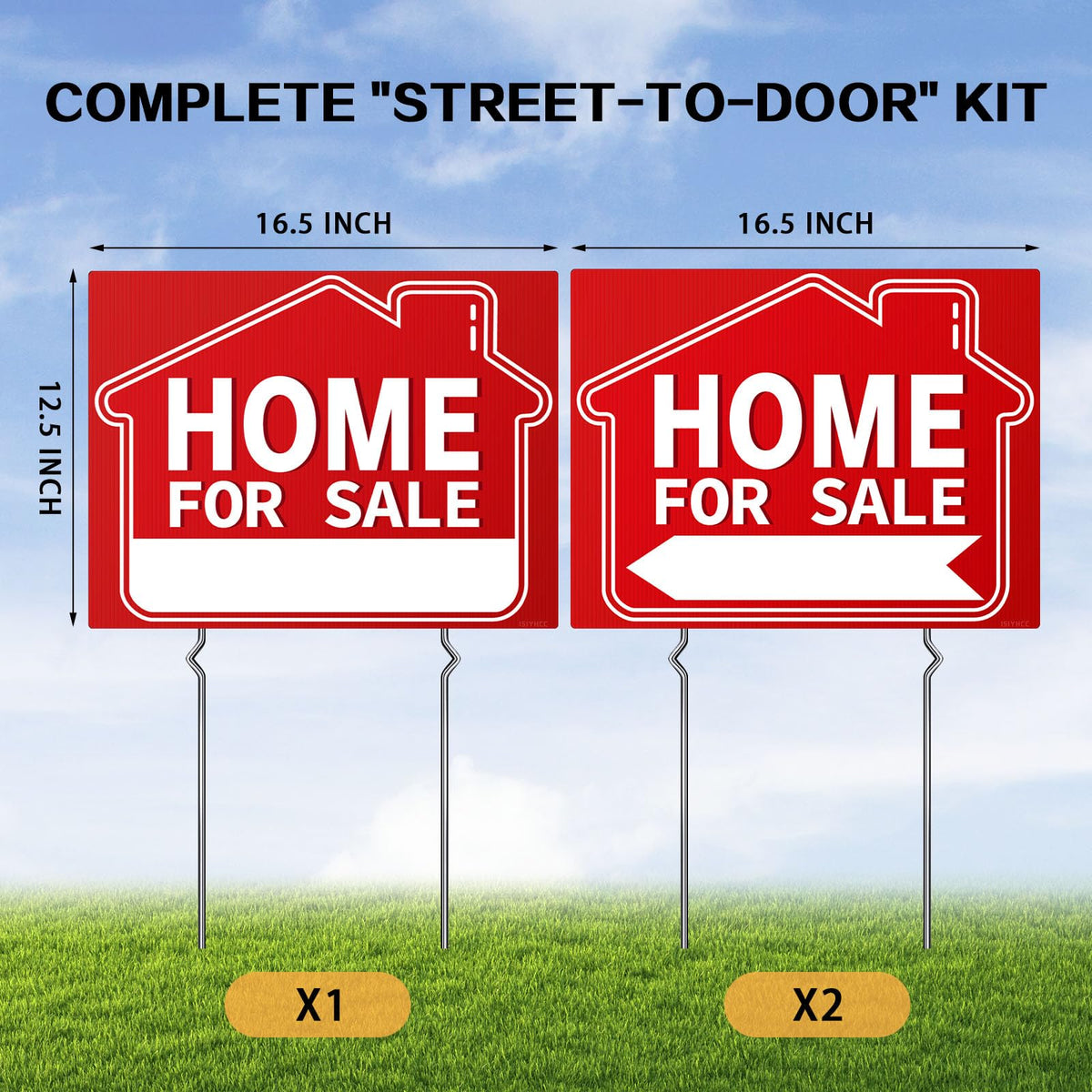 ISIYHCC double-sided sign close-up highlights high-contrast layout