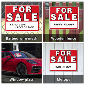 ISIYHCC for sale sign car 14x10 back window shows double-sided exposure.