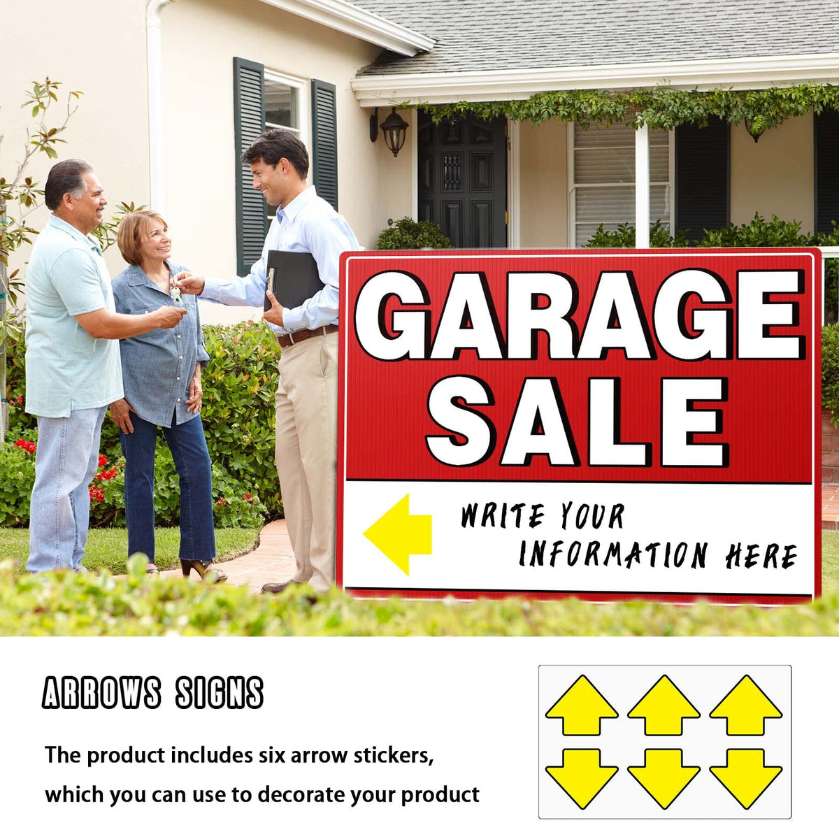 ISYHCC large red garage sale sign catches attention and highlights contact details