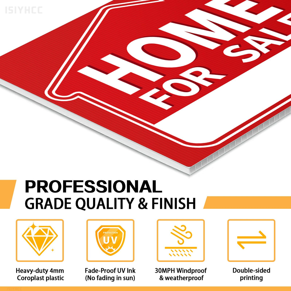ISIYHCC weatherproof sign close-up shows durable outdoor construction
