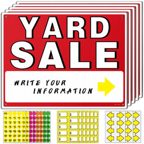 ISIYHCC Yard Sale Sign Kit signs ready for clear directional display to attract buyers.