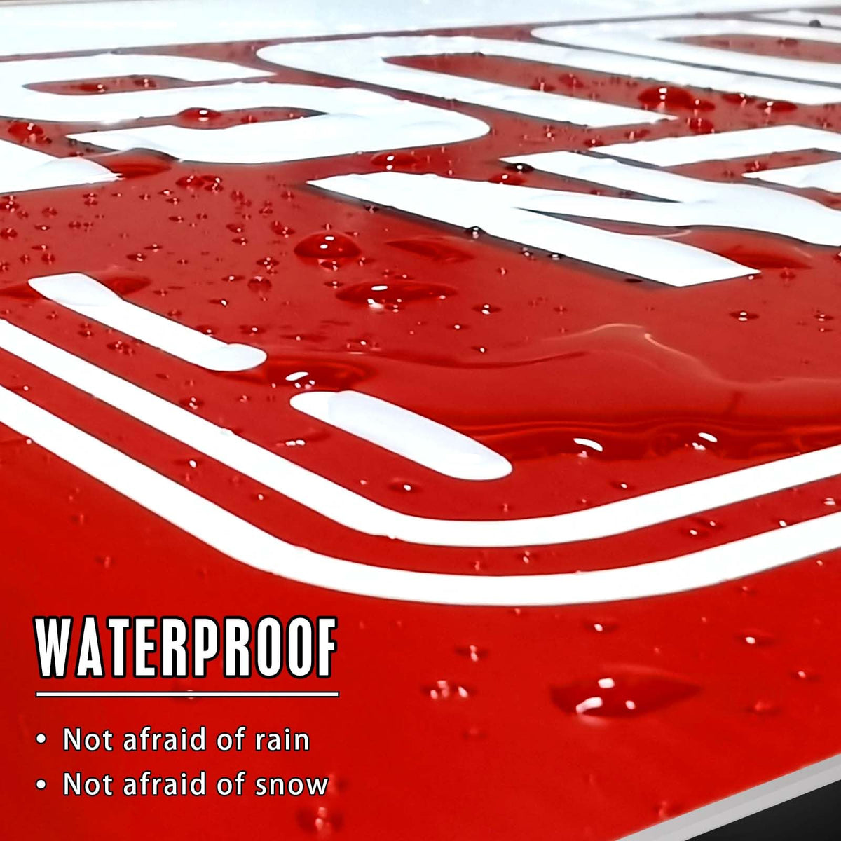 ISIYHCC Weatherproof signs endure rain and sun for outdoor use.